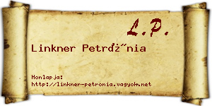 Linkner Petrónia névjegykártya